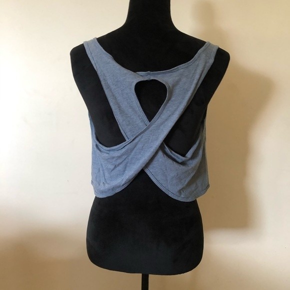 Hollister Cropped Tank Open Back Detail Size Small S Blue Tulip - Picture 11 of 12